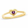 Thumbnail Image 0 of Child's Amethyst Birthstone Heart Ring in 10K Gold - Size 3