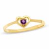 Thumbnail Image 1 of Child's Amethyst Birthstone Heart Ring in 10K Gold - Size 3