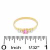 Thumbnail Image 2 of Child's Pink and Clear Cubic Zirconia Ring in 10K Gold - Size 3