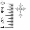 Cubic Zirconia Cross Stud Earrings in Sterling Silver
