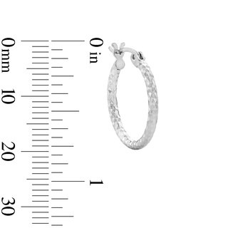 Sterling Silver 16mm Diamond-Cut Hoop Earrings