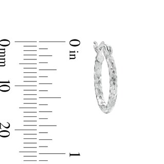14mm Diamond-Cut Hoop Earrings in Sterling Silver
