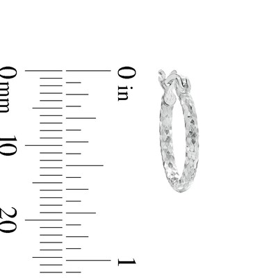 14mm Diamond-Cut Hoop Earrings in Sterling Silver