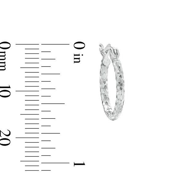 14mm Diamond-Cut Hoop Earrings in Sterling Silver