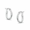 Sterling Silver 12mm Diamond-Cut Hoop Earrings