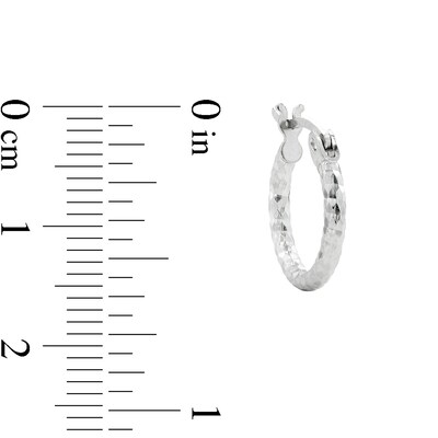 Hollow Sterling Silver 12mm Diamond-Cut Hoop Earrings