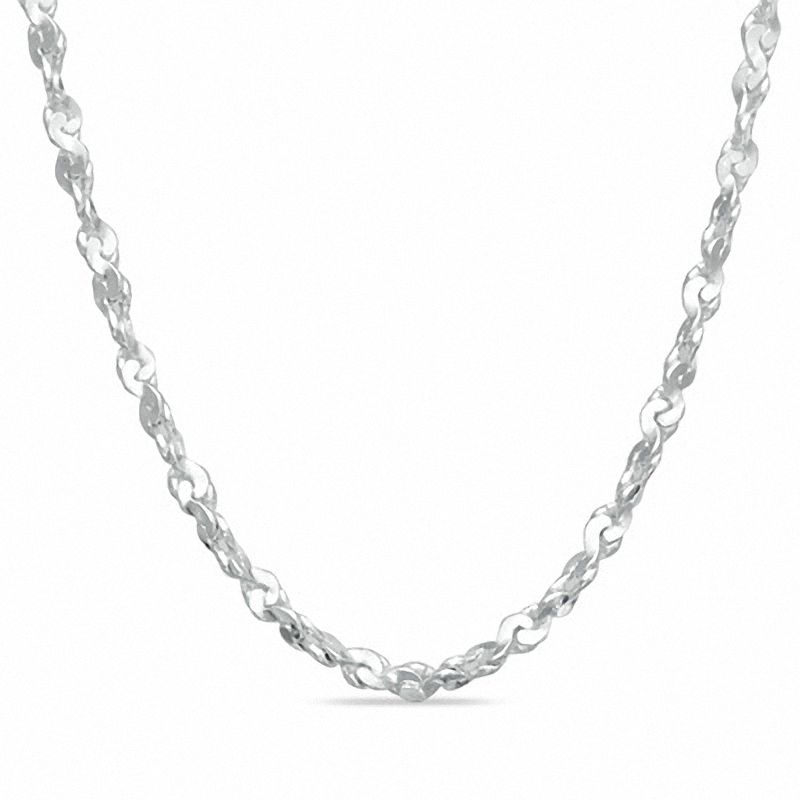 Child's Sterling Silver 035 Gauge Twisted Serpentine Chain Necklace - 13"