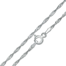 Made in Italy Child's 030 Gauge Singapore Chain Necklace in Solid Sterling Silver - 13&quot;