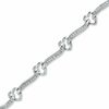 Thumbnail Image 1 of Diamond Accent Heart Link Bracelet in Sterling Silver - 7.25"