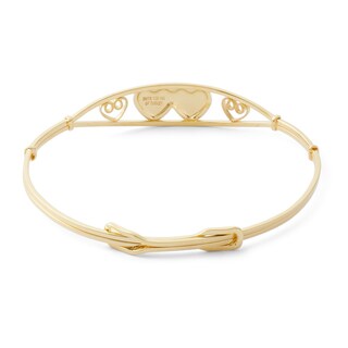 Child's 14K Gold Fill Adjustable Engraved Multi-Heart Bangle - 5.25"