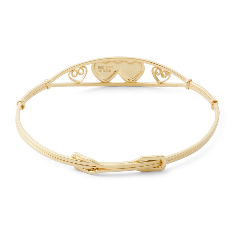 Main Image 2 of Child's 14K Gold Fill Adjustable Engraved Multi-Heart Bangle - 5.25"
