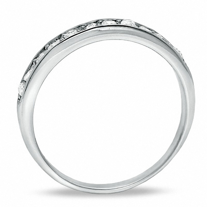 Cubic Zirconia Pavé Wedding Band in Sterling Silver