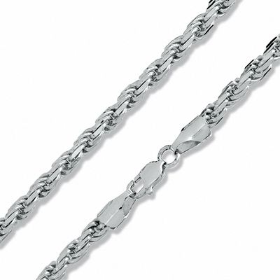 Sterling Silver 120 Gauge Diamond-Cut Rope Chain Necklace - 30"