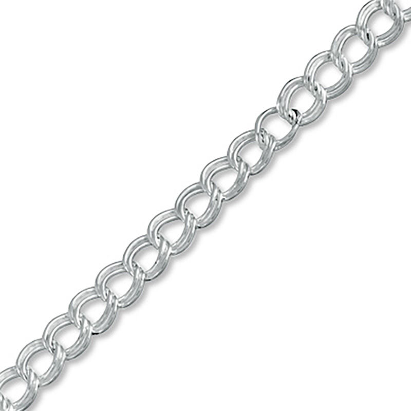 Main Image 1 of Sterling Silver 050 Gauge Charm Link Bracelet - 7&quot;