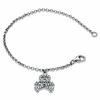 Thumbnail Image 0 of Diamond Accent Skull Charm Bracelet in Sterling Silver