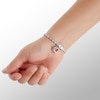 Diamond Accent S Heart Dangle Bracelet in Sterling Silver - 7.25"