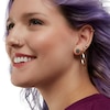 10K Gold Diamond-Cut Satin Oval Hoop Earrings