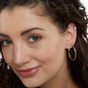 10K Gold Diamond-Cut Satin Oval Hoop Earrings