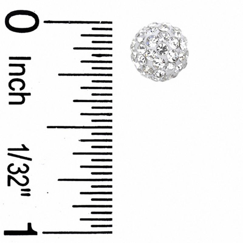 Main Image 2 of 7.5mm White Crystal Ball Stud Earrings in 10K Gold