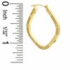 Thumbnail Image 2 of 10K Gold 28mm Diamond-Cut Square Hoop Earrings