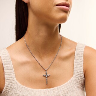 Solid Sterling Silver Crucifix Necklace Charm