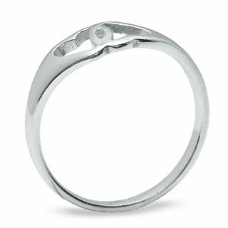 Sterling Silver Interlocking Heart Ring - Size 7