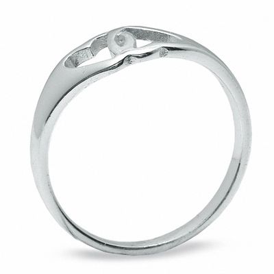 Sterling Silver Interlocking Heart Ring - Size 7