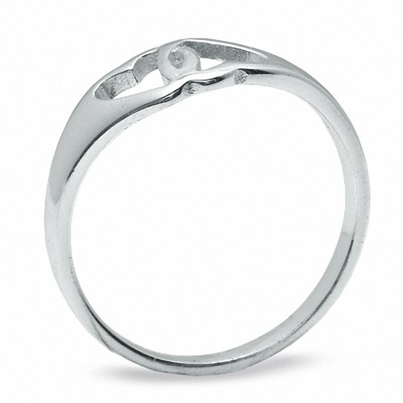 Sterling Silver Interlocking Heart Ring - Size 7