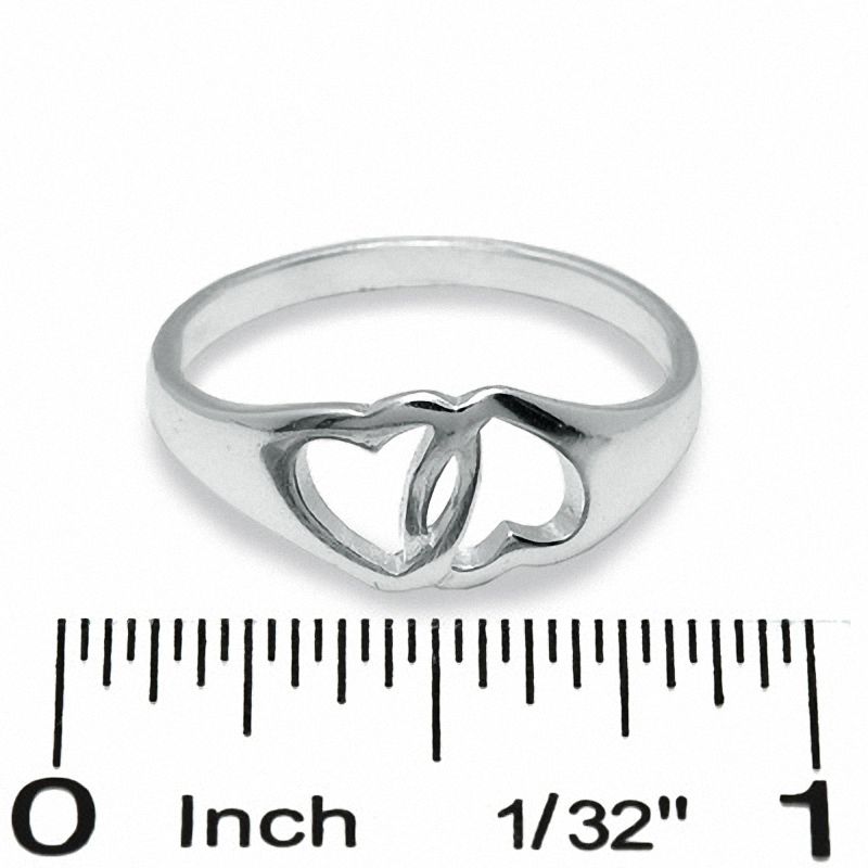 Sterling Silver Interlocking Heart Ring - Size 7