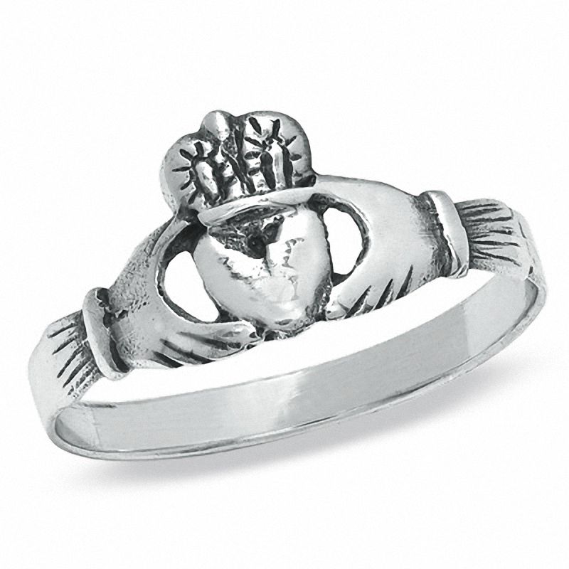 Main Image 1 of Claddagh Ring in Sterling Silver - Size 8