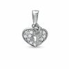 Thumbnail Image 0 of Cubic Zirconia Heart Key Charm in Sterling Silver