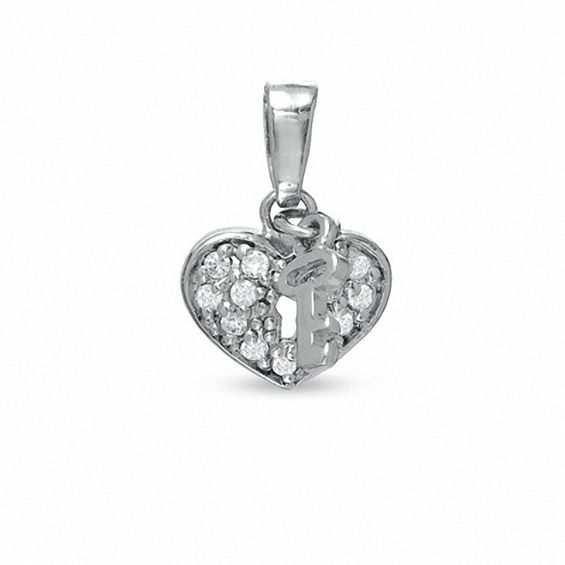 Solid Sterling Silver CZ Heart Key Charm | Banter