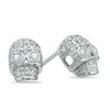 Thumbnail Image 0 of Cubic Zirconia Skull Stud Earrings in Sterling Silver