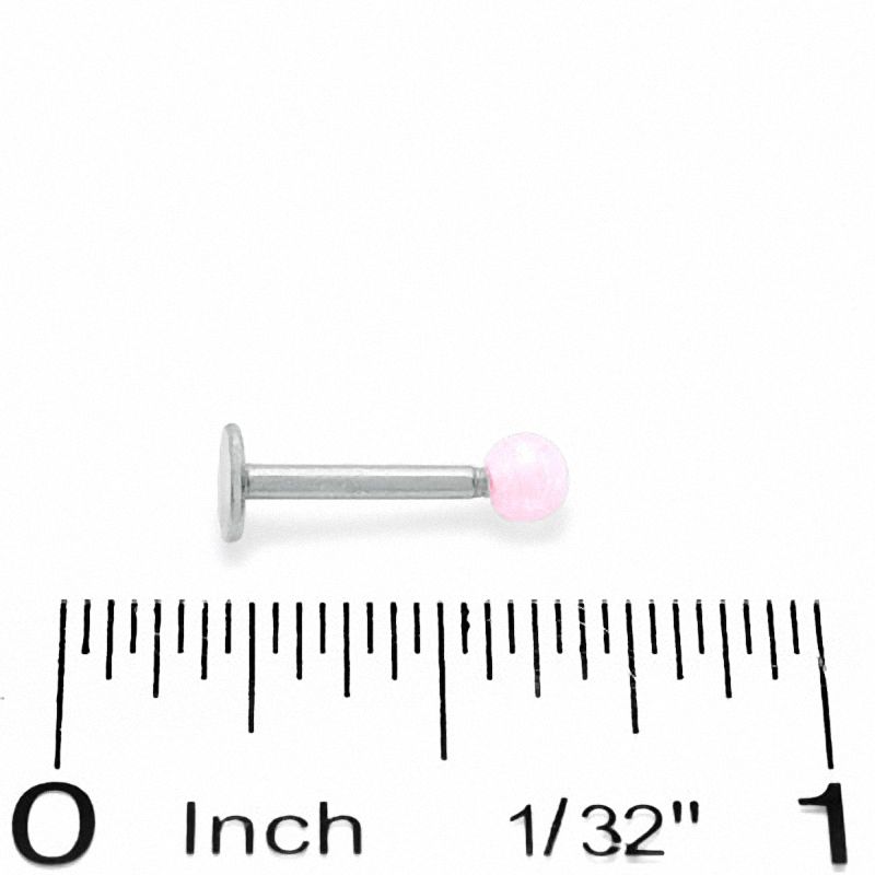 Main Image 2 of 016 Gauge Pink UV Acrylic Labret in Stainless Steel - 5/16"