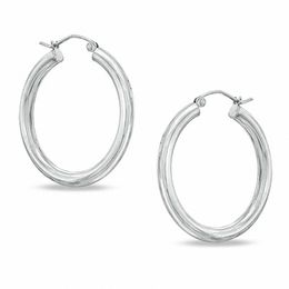 30mm Polished Hoop Earrings in Sterling Silver