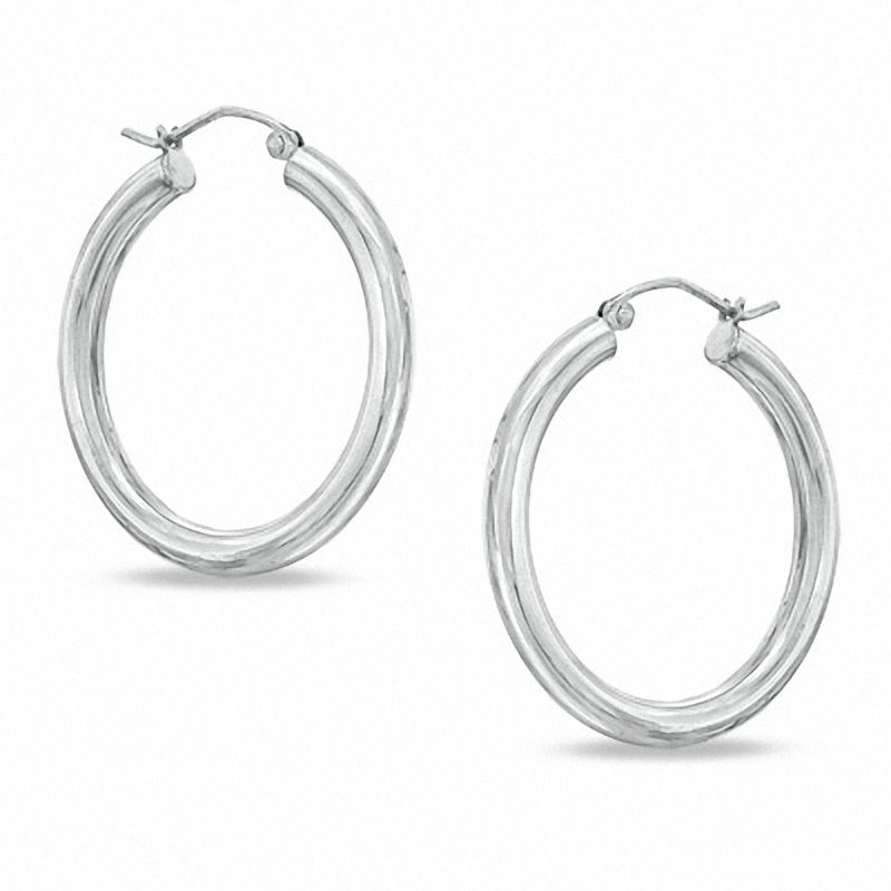 30mm Polished Hoop Earrings in Sterling Silver