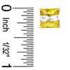 Thumbnail Image 2 of 8.0mm Princess-Cut Yellow and White Cubic Zirconia Striped Stud Earrings in 10K Gold