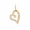 Cubic Zirconia Asymmetrical Heart Charm in 10K Gold
