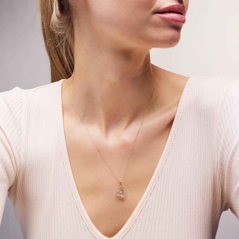 Main Image 2 of Cubic Zirconia Asymmetrical Heart Charm in 10K Gold