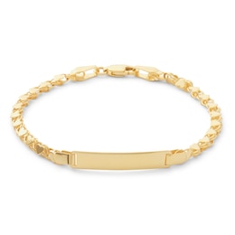 Child's Mirror Heart ID Bracelet in 10K Solid Gold - 5.5&quot;