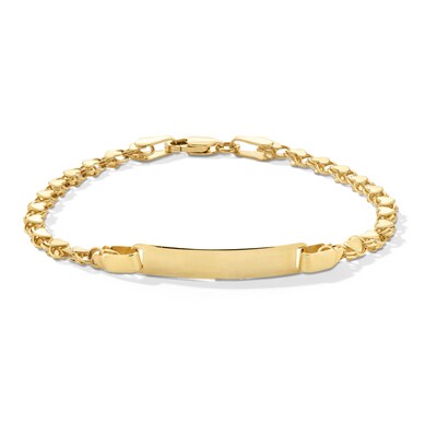 Child's Mirror Heart ID Bracelet in 10K Solid Gold - 5.5"