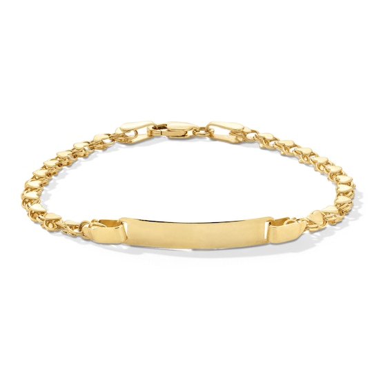 Child's Mirror Heart ID Bracelet in 10K Solid Gold - 5.5"