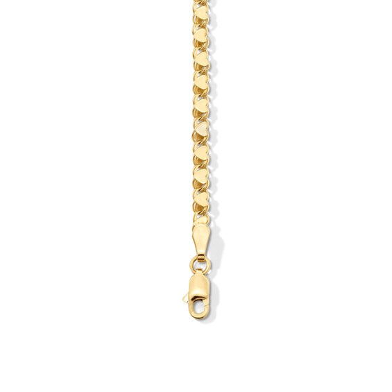 Child's Mirror Heart ID Bracelet in 10K Solid Gold - 5.5"
