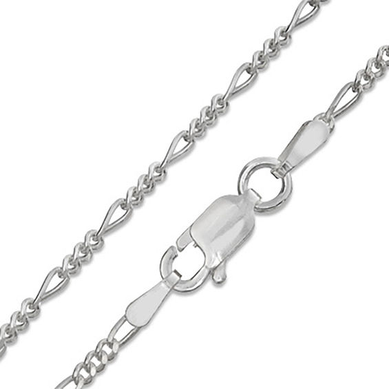 Child's 050 Gauge Figaro Chain Necklace in Sterling Silver