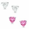 Child's 4mm Heart-Shaped Cubic Zirconia Stud Earrings Set in Sterling Silver