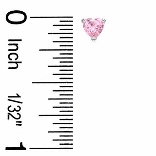 Child's 4mm Heart-Shaped Cubic Zirconia Stud Earrings Set in Sterling Silver