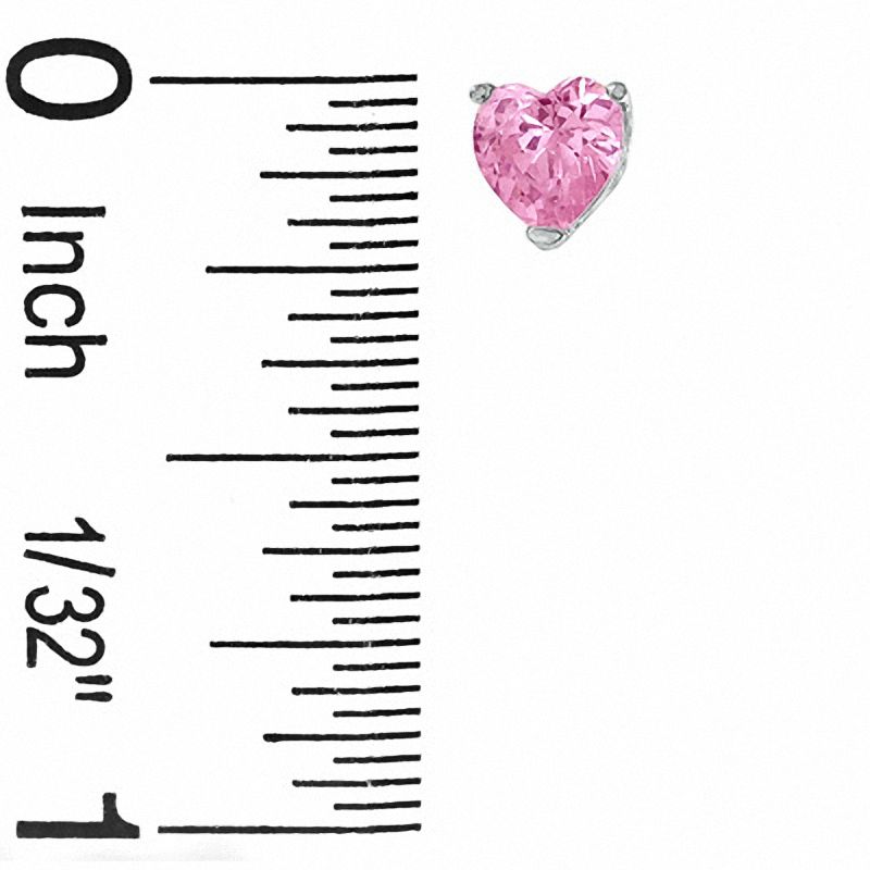 Heart-Shaped Cubic Zirconia Stud Earrings Set in Sterling Silver