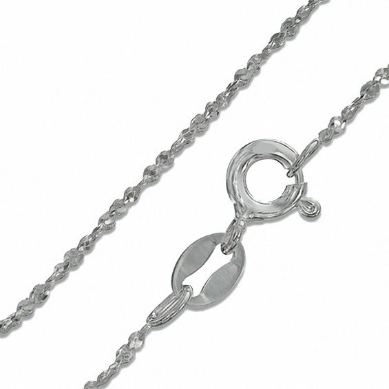Child's Sterling Silver 035 Gauge Twisted Serpentine Chain Necklace - 15"