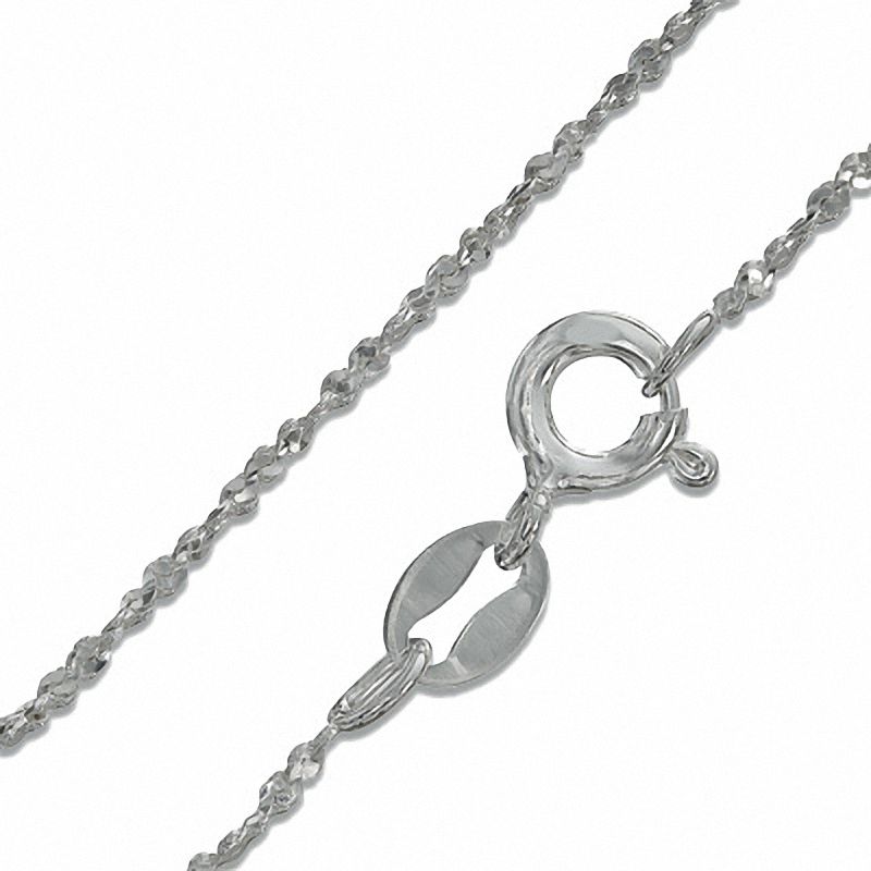 Main Image 1 of Child's Sterling Silver 035 Gauge Twisted Serpentine Chain Necklace - 15"
