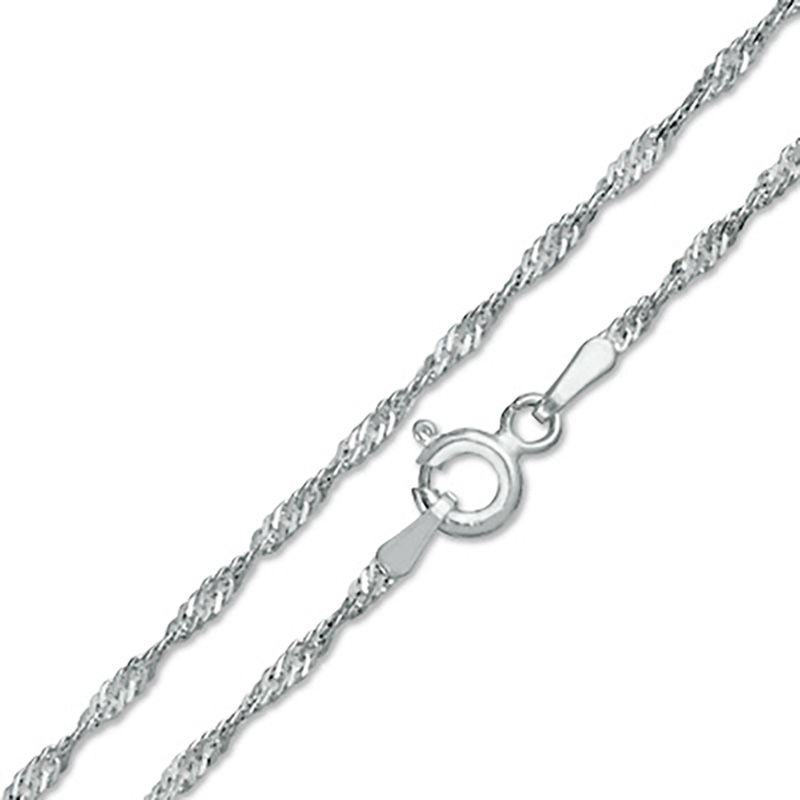 Made in Italy Child's 030 Gauge Singapore Chain Necklace in Solid Sterling Silver - 15"